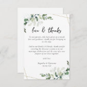 Eukalyptus Wedding Reception Table Dankeskarte (Vorne/Hinten)