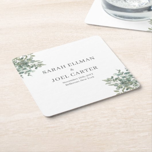Eukalyptus Wedding Rechteckiger Pappuntersetzer (angewinkelt)