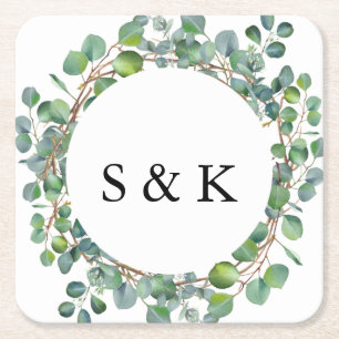 Eukalyptus Wedding Rechteckiger Pappuntersetzer