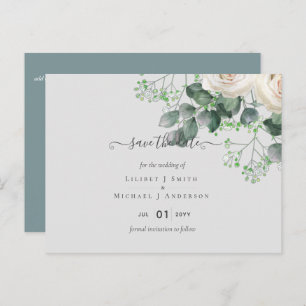 Eukalyptus Wedding Rett Dates Postkarte