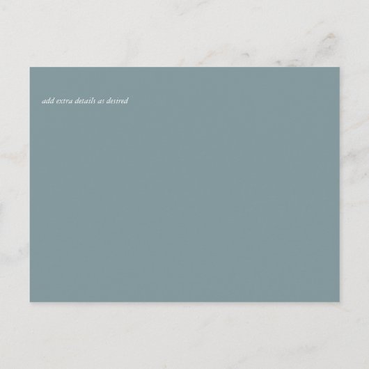 Eukalyptus Wedding Rett Dates Postkarte (Rückseite)