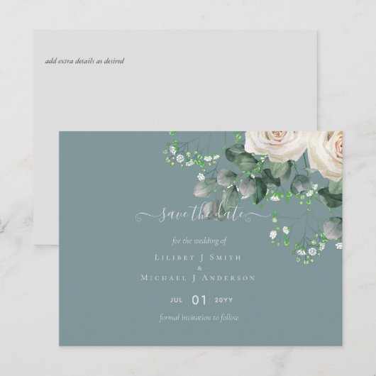 Eukalyptus Wedding Rett Dates Postkarte (Vorne/Hinten)