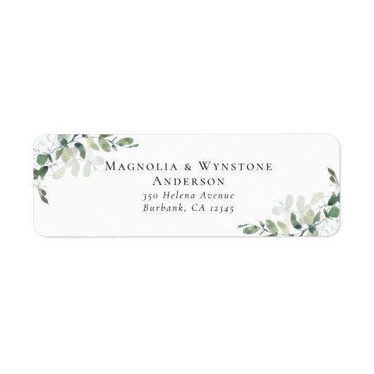 Eukalyptus Wedding Return Address Label (Vorne)