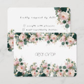 Eukalyptus Wedding Rose Garden RSVP Karte (Vorne/Hinten)