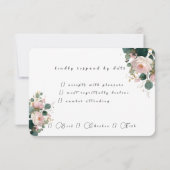 Eukalyptus Wedding Rose Garden RSVP Karte (Rückseite)