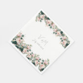 Eukalyptus Wedding Rose Garden Serviette (Ecke)