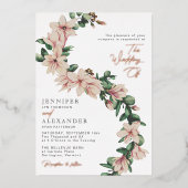 Eukalyptus Wedding Rose Gold Folieneinladung (Vorderseite)