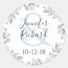 Eukalyptus Wedding Round Sticker