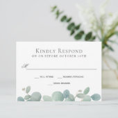 Eukalyptus Wedding RSVP (Stehend Vorderseite)