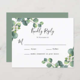 Eukalyptus Wedding RSVP Card für preisgekrönte Blä