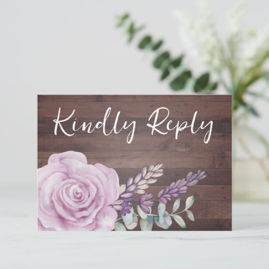 Eukalyptus Wedding RSVP Card Karte (Stehend Vorderseite)