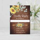 Eukalyptus Wedding RSVP Card Karte (Stehend Vorderseite)