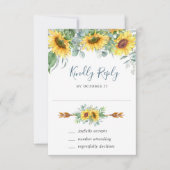 Eukalyptus Wedding RSVP Card Karte (Vorderseite)