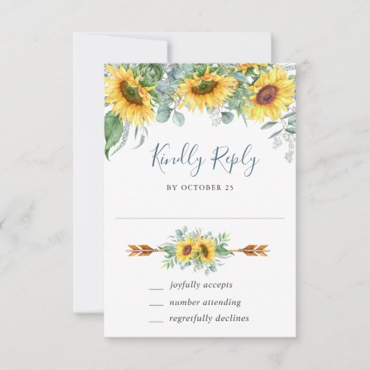 Eukalyptus Wedding RSVP Card Karte (Vorderseite)