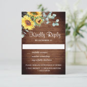 Eukalyptus Wedding RSVP Card Karte (Stehend Vorderseite)