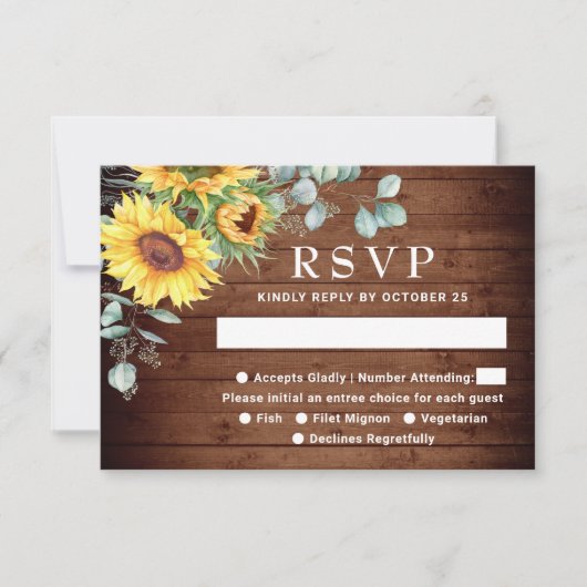 Eukalyptus Wedding RSVP Card Karte (Vorderseite)
