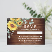 Eukalyptus Wedding RSVP Card Karte (Stehend Vorderseite)