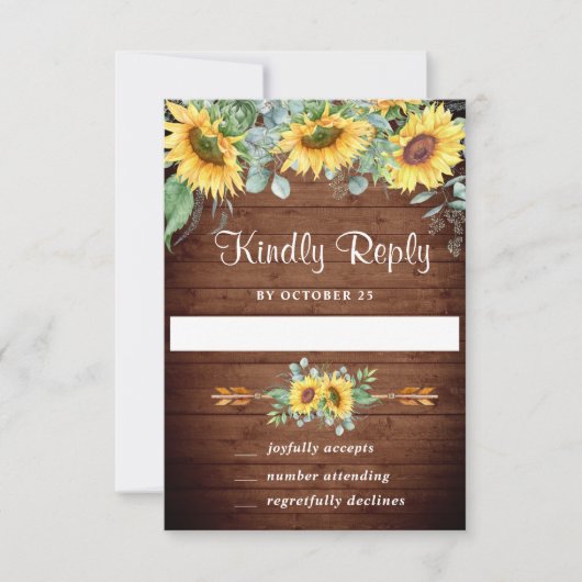 Eukalyptus Wedding RSVP Card Karte (Vorderseite)