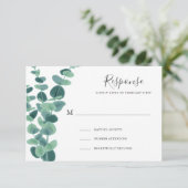 Eukalyptus Wedding RSVP Cards Karte (Stehend Vorderseite)