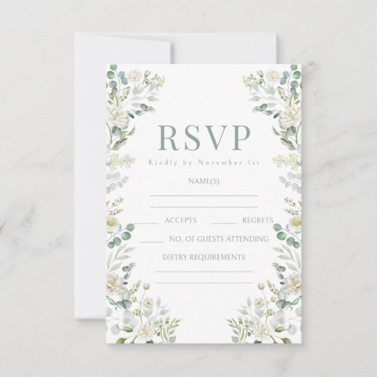 Eukalyptus Wedding RSVP Cards Karte (Vorderseite)