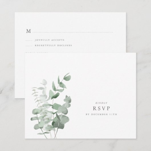 Eukalyptus Wedding RSVP Einladung (Vorne/Hinten)