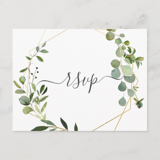 Eukalyptus Wedding RSVP Einladungspostkarte (Vorderseite)