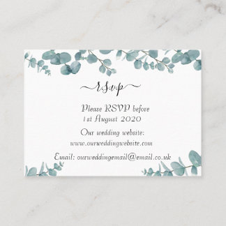 Eukalyptus Wedding RSVP Enclosure Card Visitenkarte