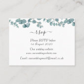 Eukalyptus Wedding RSVP Enclosure Card Visitenkarte (Rückseite)