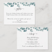 Eukalyptus Wedding RSVP Enclosure Card Visitenkarte (Vorne/Hinten)