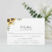Eukalyptus Wedding RSVP Essenskarte Karte (Stehend Vorderseite)