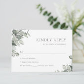 Eukalyptus Wedding RSVP Karte (Stehend Vorderseite)