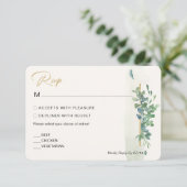 Eukalyptus Wedding RSVP Karte (Stehend Vorderseite)