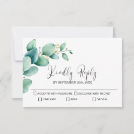 Eukalyptus Wedding RSVP Karte