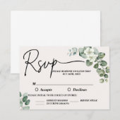 Eukalyptus Wedding RSVP Karte (Vorne/Hinten)