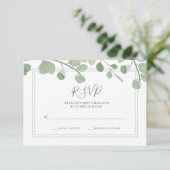 Eukalyptus Wedding RSVP Karte (Stehend Vorderseite)