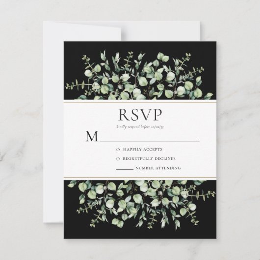 Eukalyptus Wedding RSVP Karte (Vorderseite)