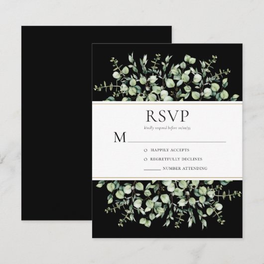 Eukalyptus Wedding RSVP Karte (Vorne/Hinten)