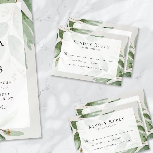 Eukalyptus Wedding RSVP Karte