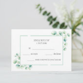 Eukalyptus Wedding RSVP Karte (Stehend Vorderseite)