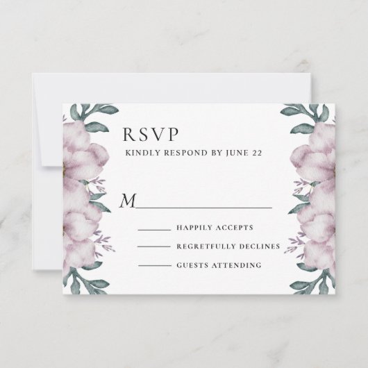 Eukalyptus Wedding RSVP Karte (Vorderseite)