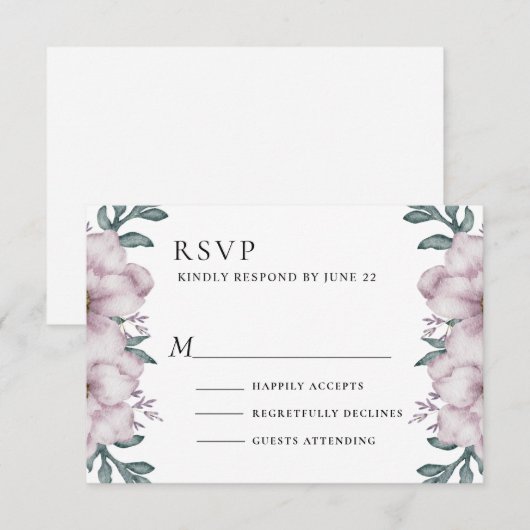 Eukalyptus Wedding RSVP Karte (Vorne/Hinten)