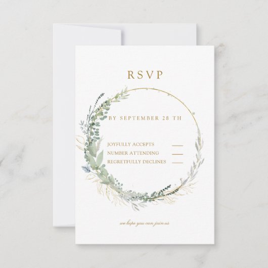 Eukalyptus Wedding RSVP Karte (Vorderseite)