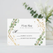 Eukalyptus Wedding RSVP Karte (Stehend Vorderseite)