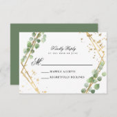 Eukalyptus Wedding RSVP Karte (Vorne/Hinten)