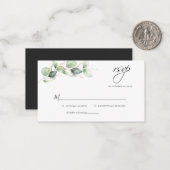 Eukalyptus Wedding RSVP Mitteilungskarte (Vorderseite/Rückseite Beispiel)