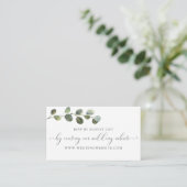 Eukalyptus Wedding RSVP Online Card Begleitkarte (Stehend Vorderseite)
