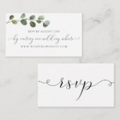 Eukalyptus Wedding RSVP Online Card Begleitkarte (Vorne/Hinten)