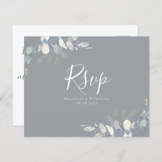 Eukalyptus Wedding RSVP Postcard (Vorne/Hinten)