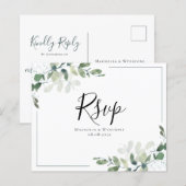 Eukalyptus Wedding RSVP Postcard (Vorne/Hinten)