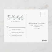Eukalyptus Wedding RSVP Postkarte (Rückseite)
